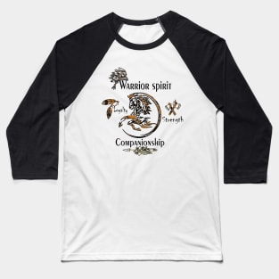 Warrior Spirit Gift Native American Horse Indian Baseball T-Shirt